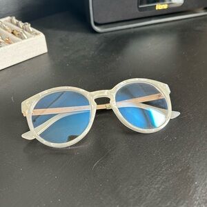 Stylish white and rose gold frame blue light glasses